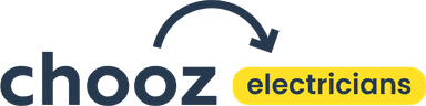 Chooz Electricians transparent logo with arrow design for electrical contractor directory